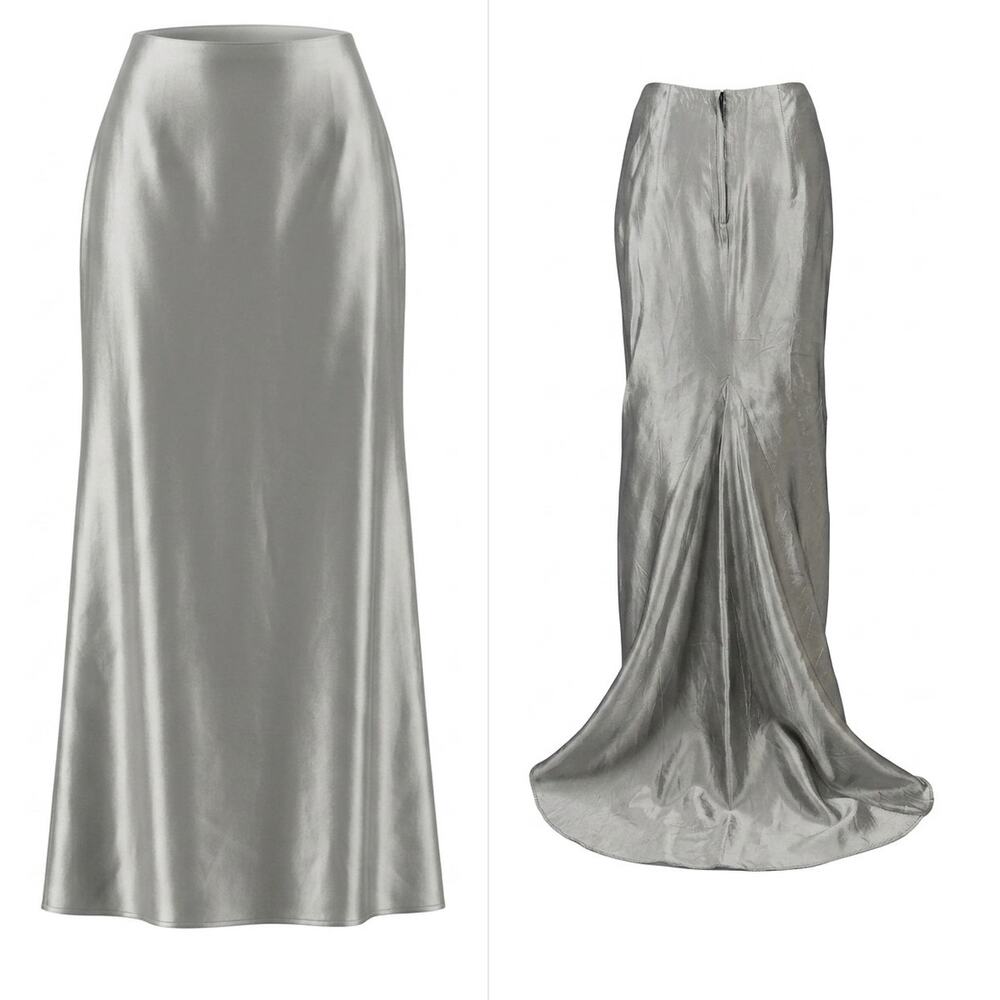 Vintage Jessica McClintock Made in USA Satin Maxi Long Skirt Women Size 6